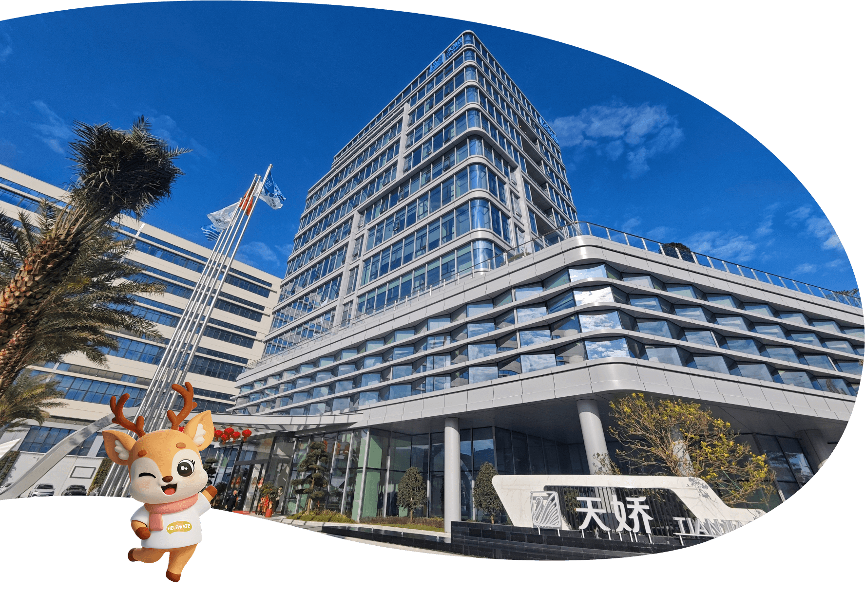 Vista externa do edif&iacute;cio da sede da empresa Helpmate