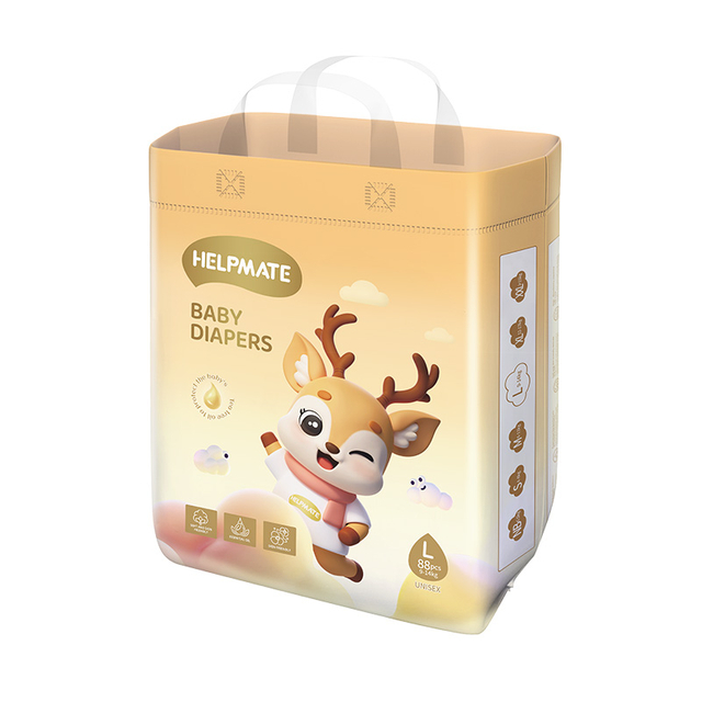 Fraldas de beb&ecirc; com toque de algod&atilde;o tamanho L para pele sens&iacute;vel