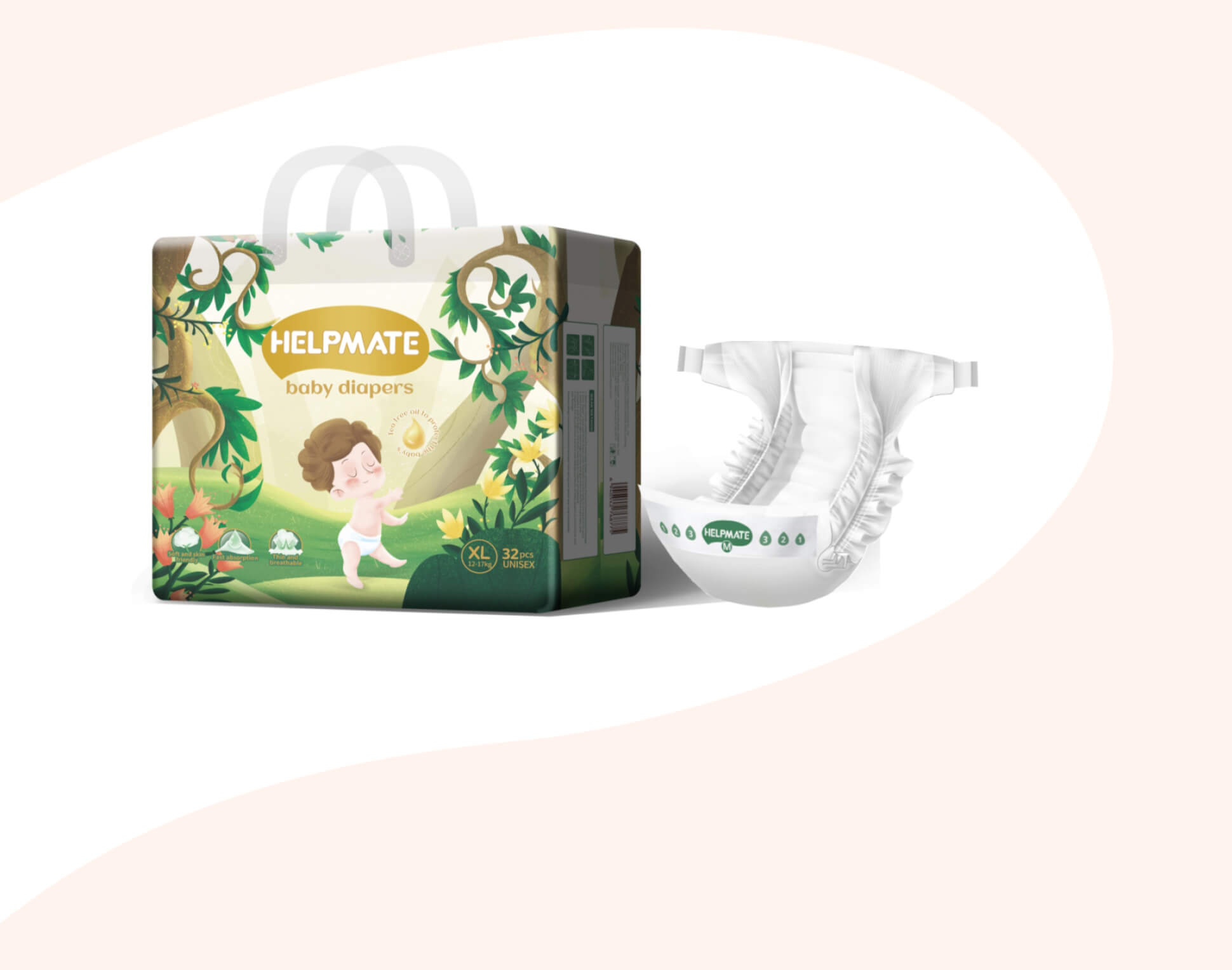 Produtos para est&aacute;gio de desenvolvimento de fraldas para beb&ecirc;s Helpmate